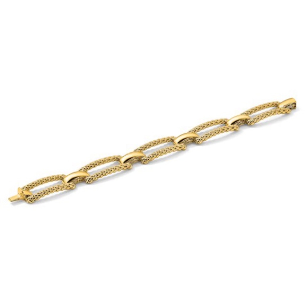 14k Italian gold open link bracelet
